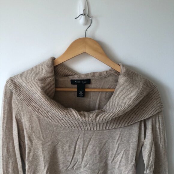 White House Black Market Tan Cowl Neck Sweater - Picture 4 of 7